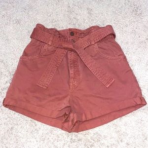 Abercrombie & Fitch High Waisted Paper Bag Shorts